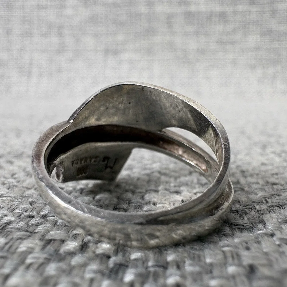 Michael Lehrman Sterling Silver Modernist‎ Sculptural Abstract Wrap Ring Size 7
